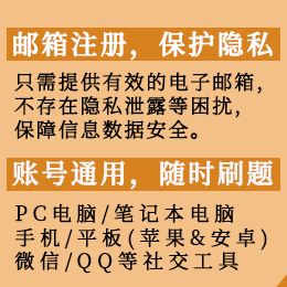 邮箱注册，保护隐私；一号通用，随时备考